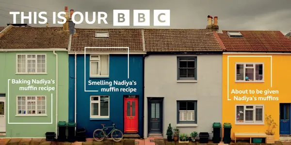 BBC BRAND OOH 48S Rail JC Decaux 048001 Static 6106X3058mm@10� ENGLAND MUFFINS